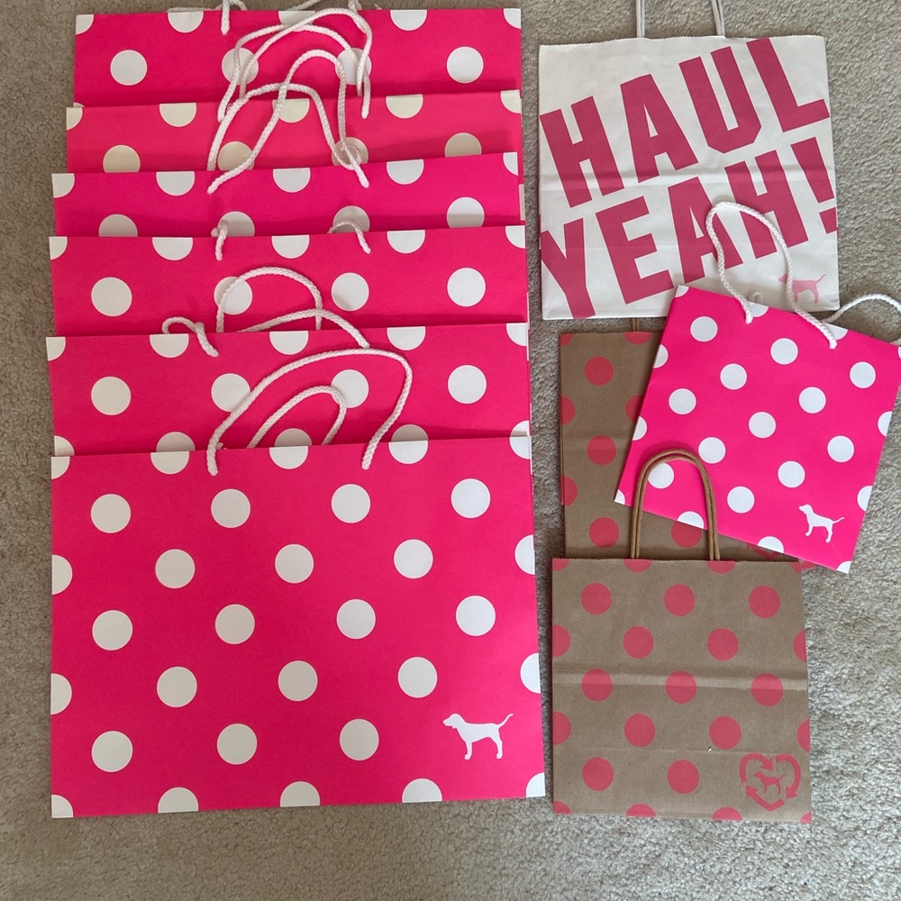 🇺🇸 PINK Victorias Secret Shopping Bags bundle of 10